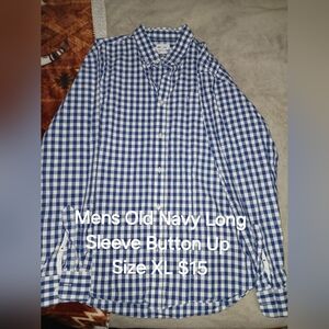Old Navy Men's Blue Gingham Shirt